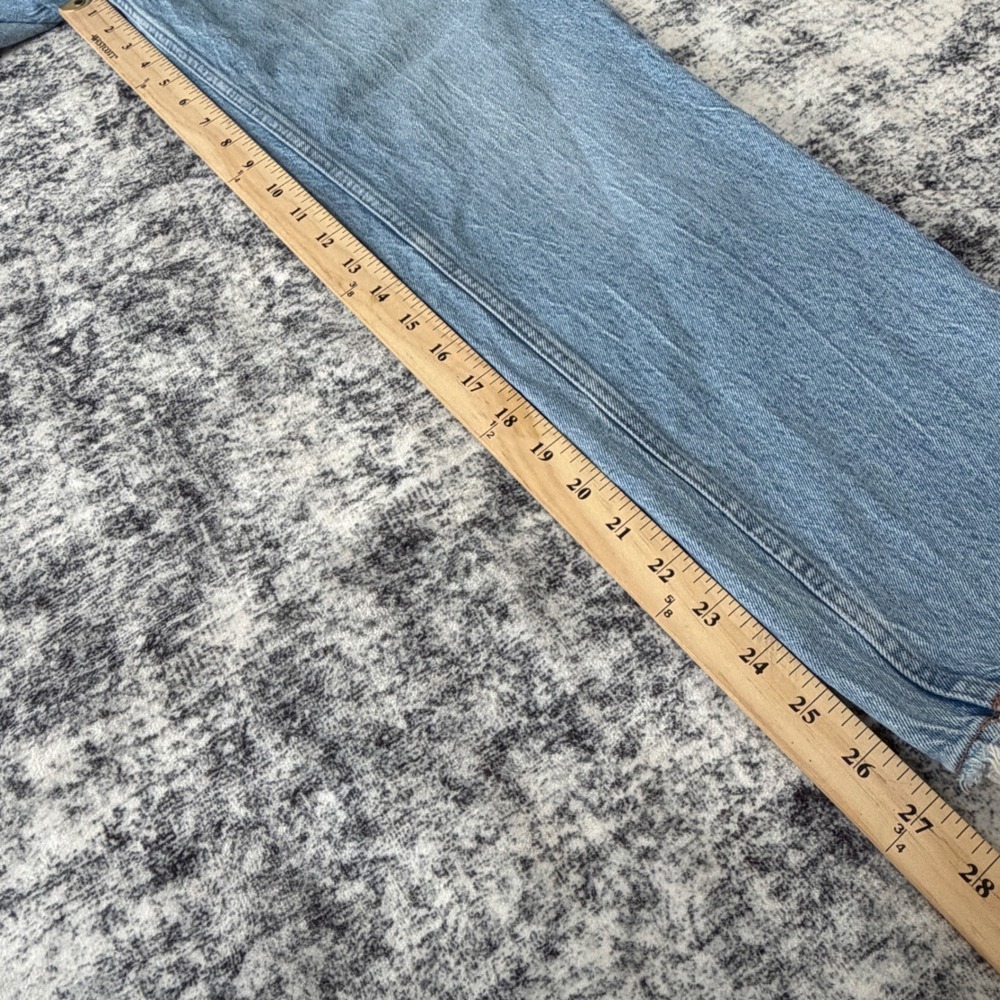 Abercrombie & Fitch The 90s Straight Jeans Women 28/6s Light Wash Distressed - Picture 5 of 12